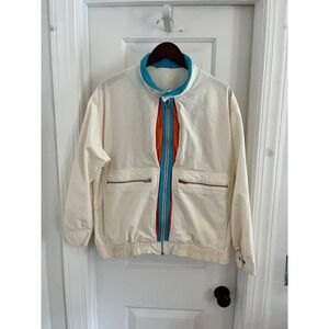Vintage Colorblock Bomber Jacket
